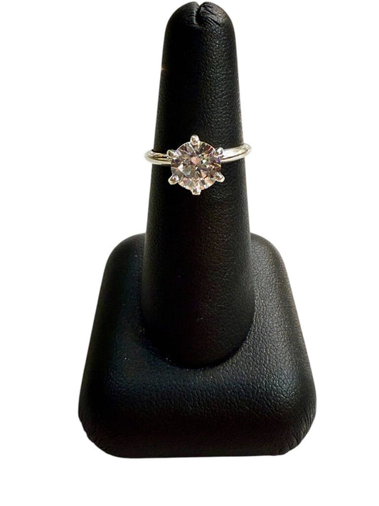SS 2CT CZ RB 6 PRONG SOLITARE SZ 6