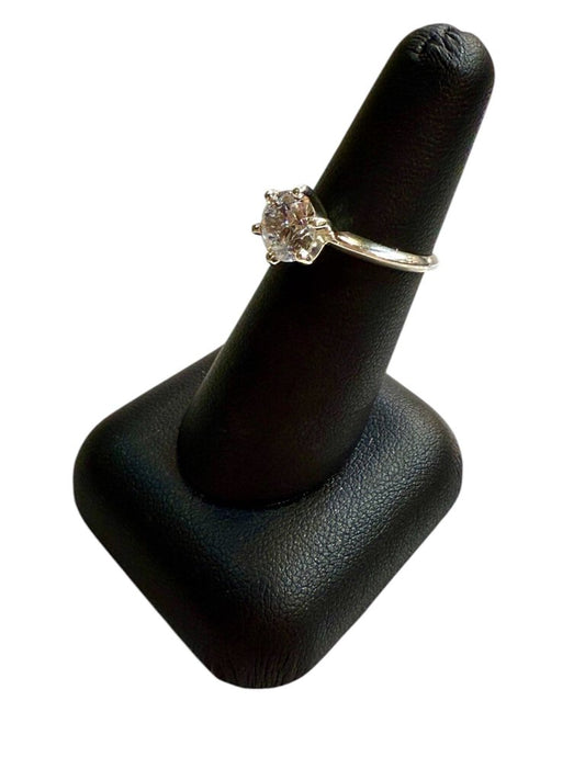 SS 2CT CZ RB 6 PRONG SOLITARE SZ 6