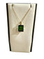 14KT YG 3.45CT EMERALD CUT NATURAL GREEN TOURMALINE PENDANT ON 18" CABLE CHAIN