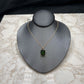 14KT YG 3.45CT EMERALD CUT NATURAL GREEN TOURMALINE PENDANT ON 18" CABLE CHAIN