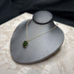 14KT YG 3.45CT EMERALD CUT NATURAL GREEN TOURMALINE PENDANT ON 18" CABLE CHAIN