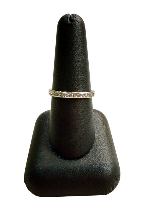 14KT WG .20CTTW CHANNEL SET DIAMOND RING SZ 8.5