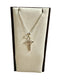 SS CROSS PENDANT ON 22" ADJUSTABLE CHAIN