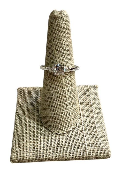 14KT WG .71CT LG CTR VS1 D NATURAL RB ON MOUNTING SZ 7 IGI CERT
