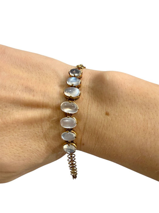 9CT MOON STONE TENNIS BRACELET