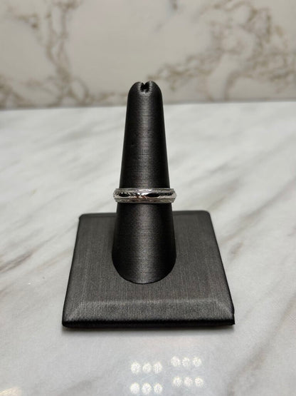 14KT WG 6MM BAND W/ETCHING SZ 9.5