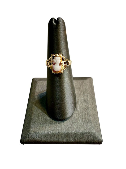14KT YG CAMEO RING SZ 6