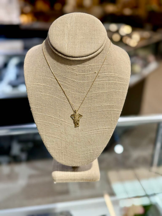 14KT YG ELEPHANT PENDANT ON 18" CHAIN