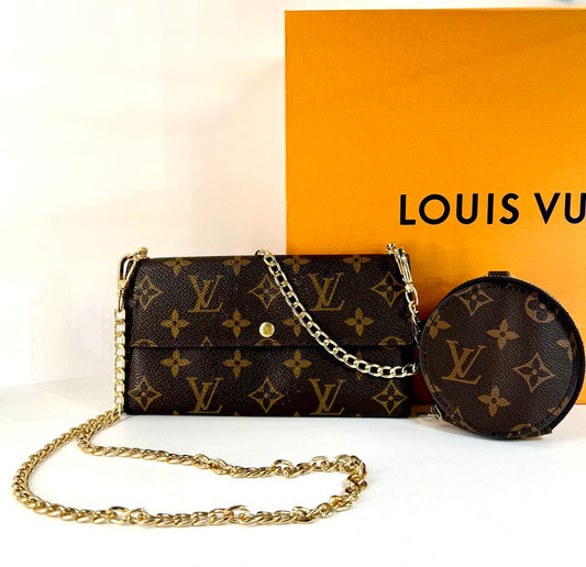 LV SAR WALLET ON CHAIN W/COIN POUCH