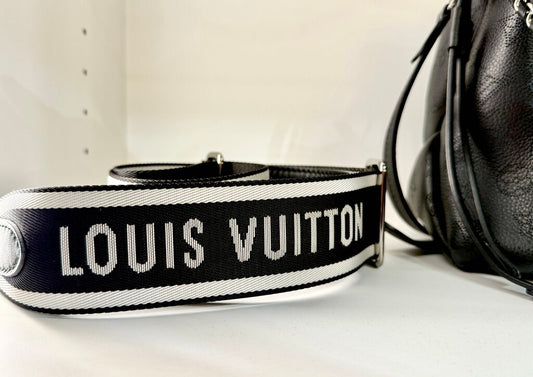 LV BELLA GM BLK PERFERATED BAG W/EXTRA STRAP IOB