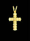 14KT 1.25TW BAG&RB CROSS PENDANT NO CHAIN