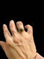 9CT OVAL JADE SOLITARE VINTAGE RING SZ 6.5
