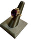 14KT YG LG CREATED ALEX WITH FEATHER HALO RING SZ 7