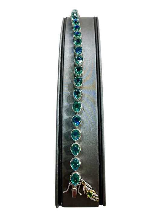 SS PEACOCK QUARTZ TENNIS BRACELET