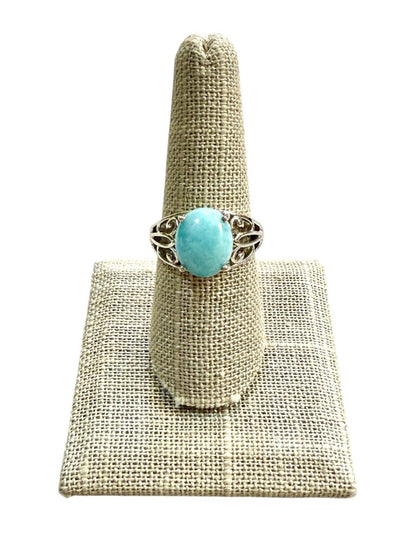 SS LARMAR OVAL RING SZ 8