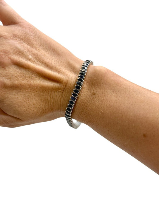 SS MARQ SAPPHIRE TENNIS BRACELET 8"
