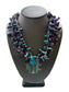 TURQ & AMETHYST CROSS NECKLACE