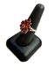 SS GARNET CLUSTER RING SZ 8