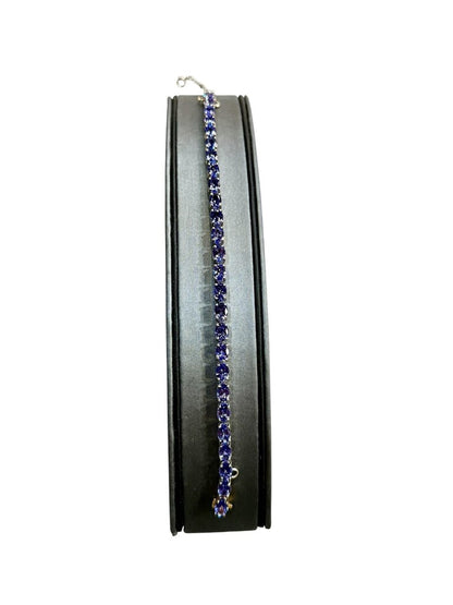 SS/14KT YG TANZANITE TENNIS BRACELET