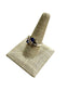 14KT WG TRILLION TANZANITE W/ DIA CHANNEL SET RING SZ 9.25