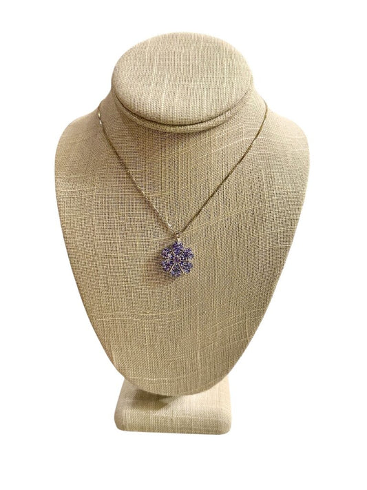 SS TANZANITE CLUSTER PENDANT NO CHAIN