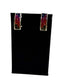 SS MULTI COLOR GEM STONE CHANNEL SET OMEGA BACK EARRINGS