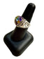 SS/18KT ROBERT MANSE MULTI COLOR STONES DOME SHAPE RING SZ 7.5