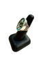 SS LARGE OVAL AQUAMARINE SIM RING SZ 7