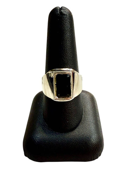14KT WG 11X6MM GREEN TOURMALINE RING SZ 9.5