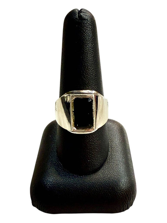 14KT WG 11X6MM GREEN TOURMALINE RING SZ 9.5