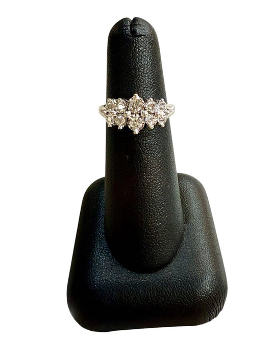 14KT WG 10RB DIA GRADUATED ILLUSION STYLE FASHION 1/2TW SZ 5.5