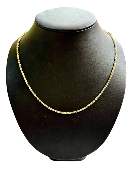 10KT YG ROPE CHAIN 22" W/LOBSTER CLASP