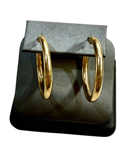 14KT YG HOLLOW MEDIUM SIZE HOOPS