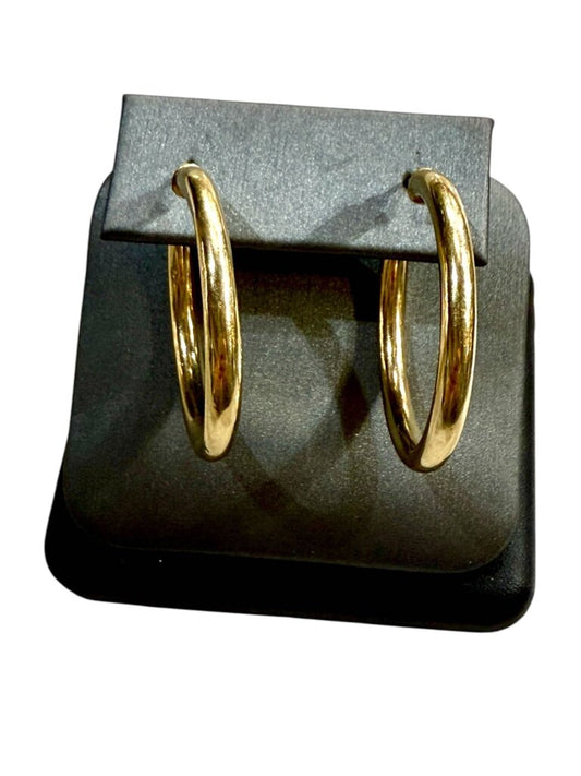 14KT YG HOLLOW MEDIUM SIZE HOOPS