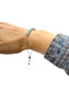 SS TURQ BAR BOLO STYLE BRACELET