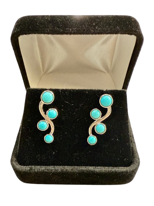 SS CRAWLING DESIGNER TURQ EARRINGS