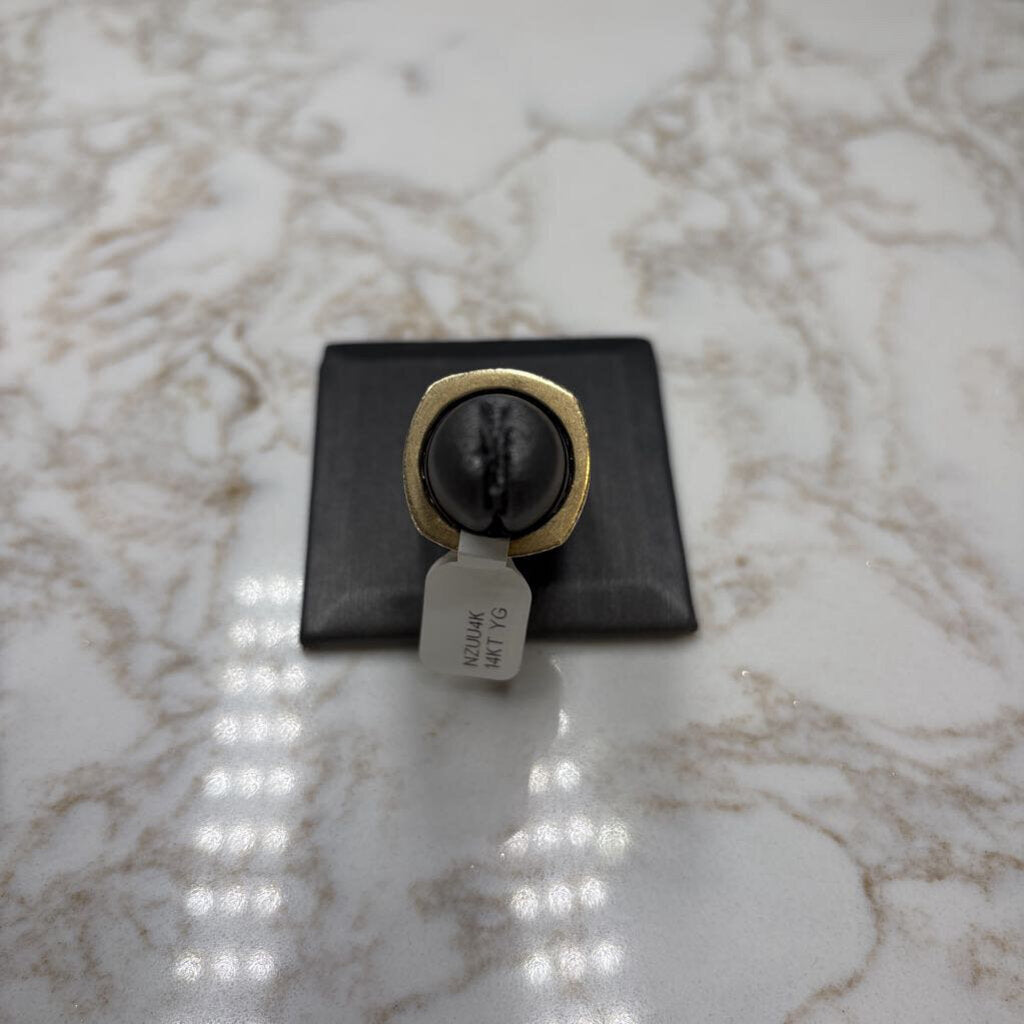 14KT YG 2CTTW WIDE PAVE EURO BAND SZ 5