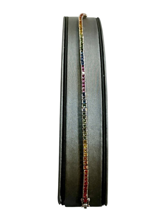 SS MULTI COLOR STONE BRACELET 8 1/2"