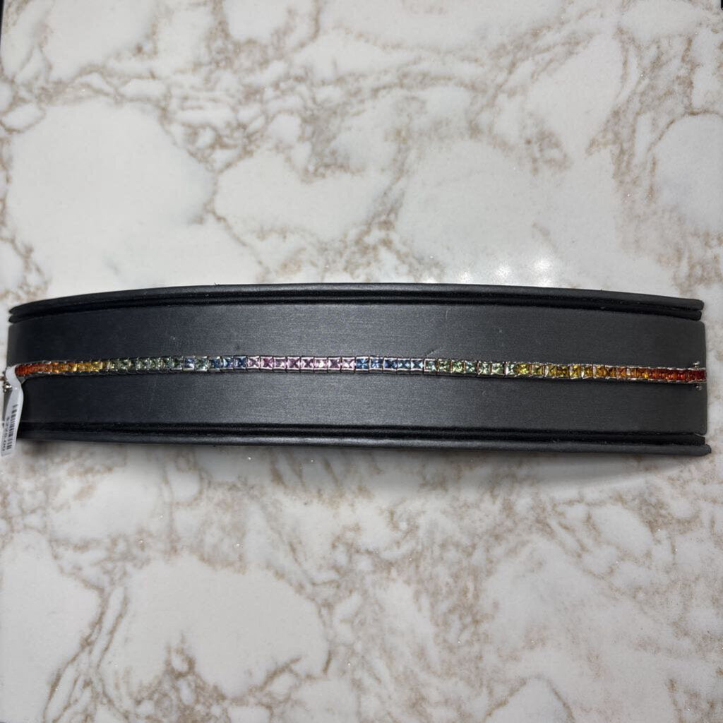 SS MULTI COLOR STONE BRACELET 8 1/2"