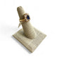 14KT YG 1.5CT NATURAL SAPPHIRE W/BAGS & RB HALO W/ CUSTOM BAND SZ 5