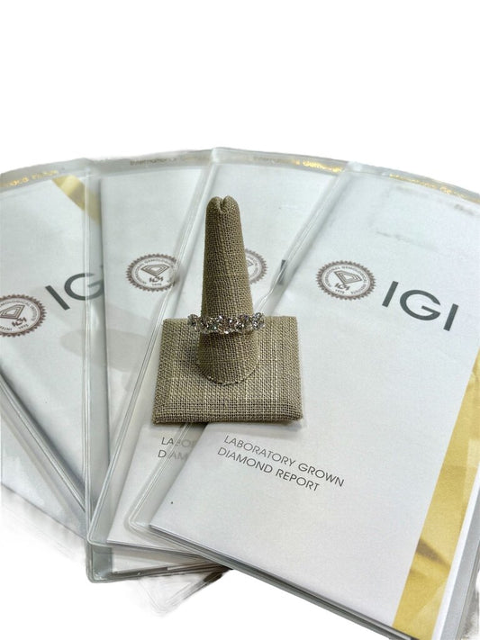 PLAT 6CTTW LAB GROWN DIAMOND BAND W/PAPERS SZ 10