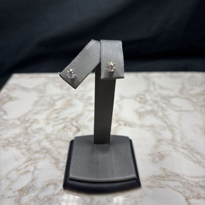 14KT WG 1.14CTTW LG DIAMOND STUDS GCAL VVS2 E LOCKING BACKS