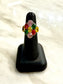 SS MULTI COLOR CLUSTER RING SZ 5