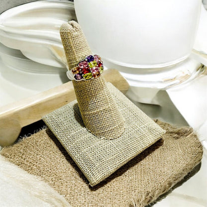 SS MULTI COLOR RING SZ 6