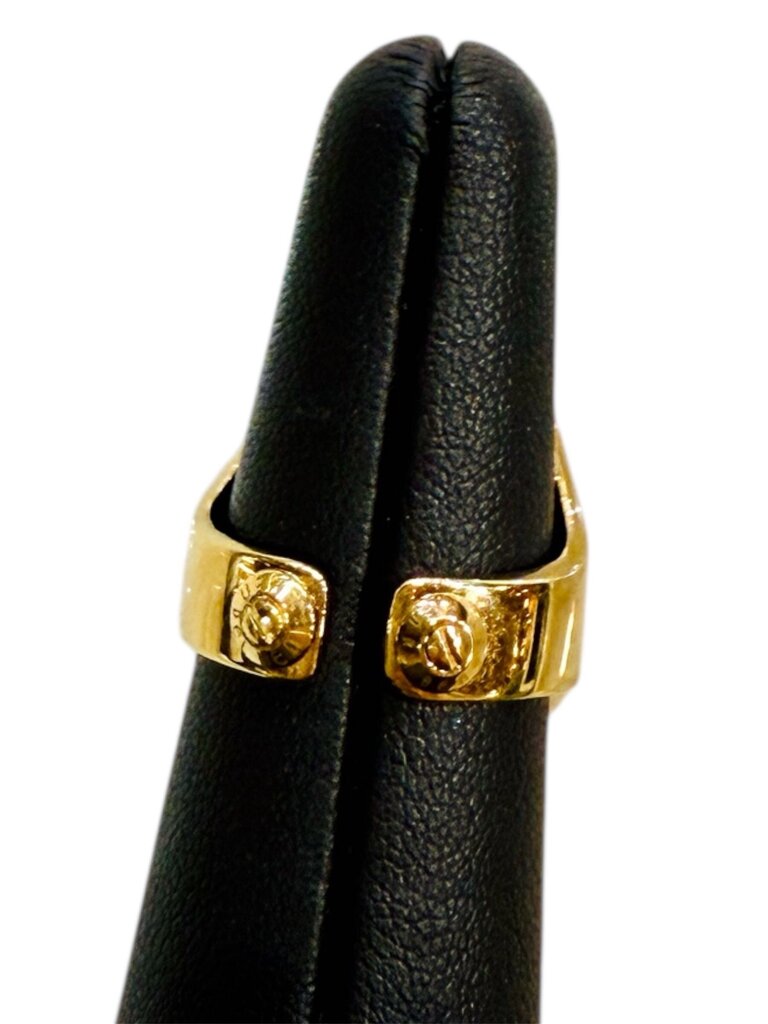 PLATED HENRI BENDEL OPEN SHANK OVAL FAKE TURQ CLUSTER RING