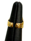 PLATED HENRI BENDEL OPEN SHANK OVAL FAKE TURQ CLUSTER RING