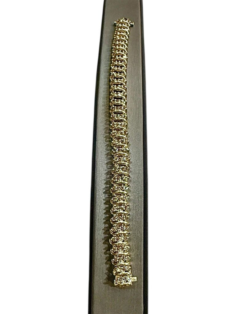 14KT YG STAMPED 5CTTW TENNIS BRACELET