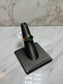 10KT YG CREATED EMERALD W/RB MELEE SPLIT BAND SZ 7