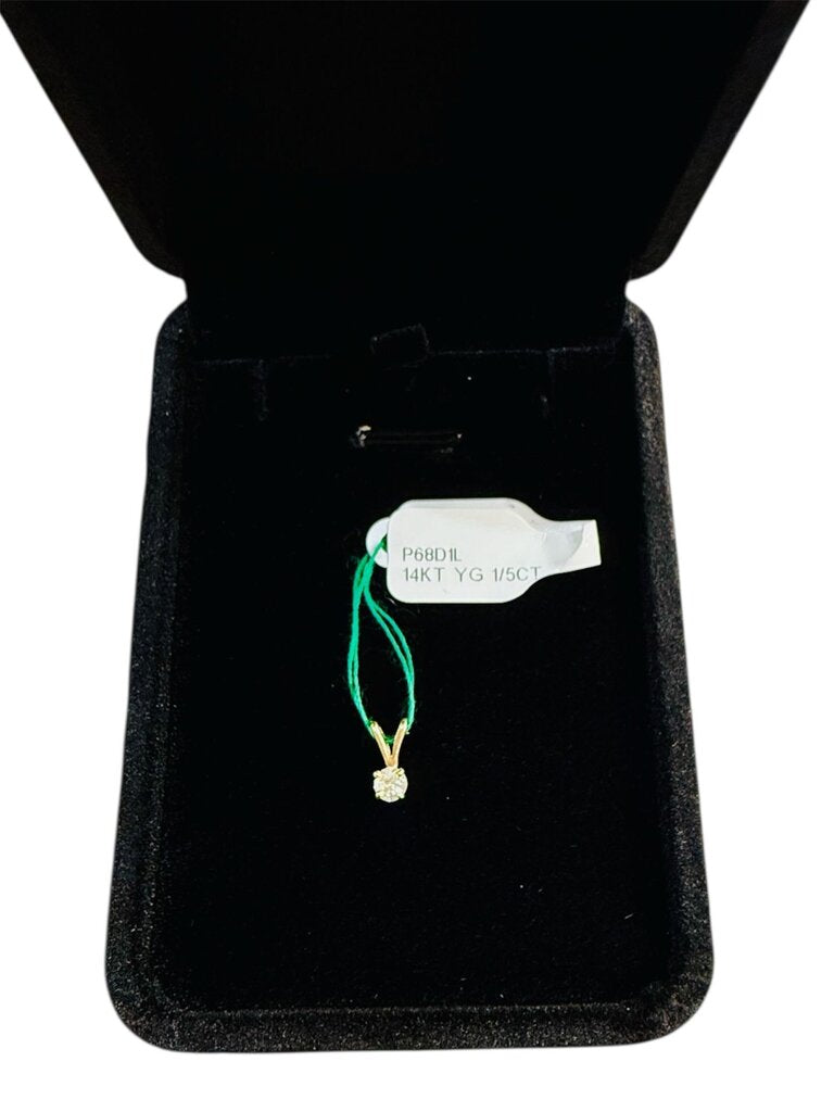 14KT YG 1/5CT RB SOLITARE NO CHAIN