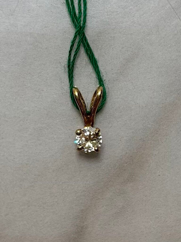 14KT YG 1/5CT RB SOLITARE NO CHAIN